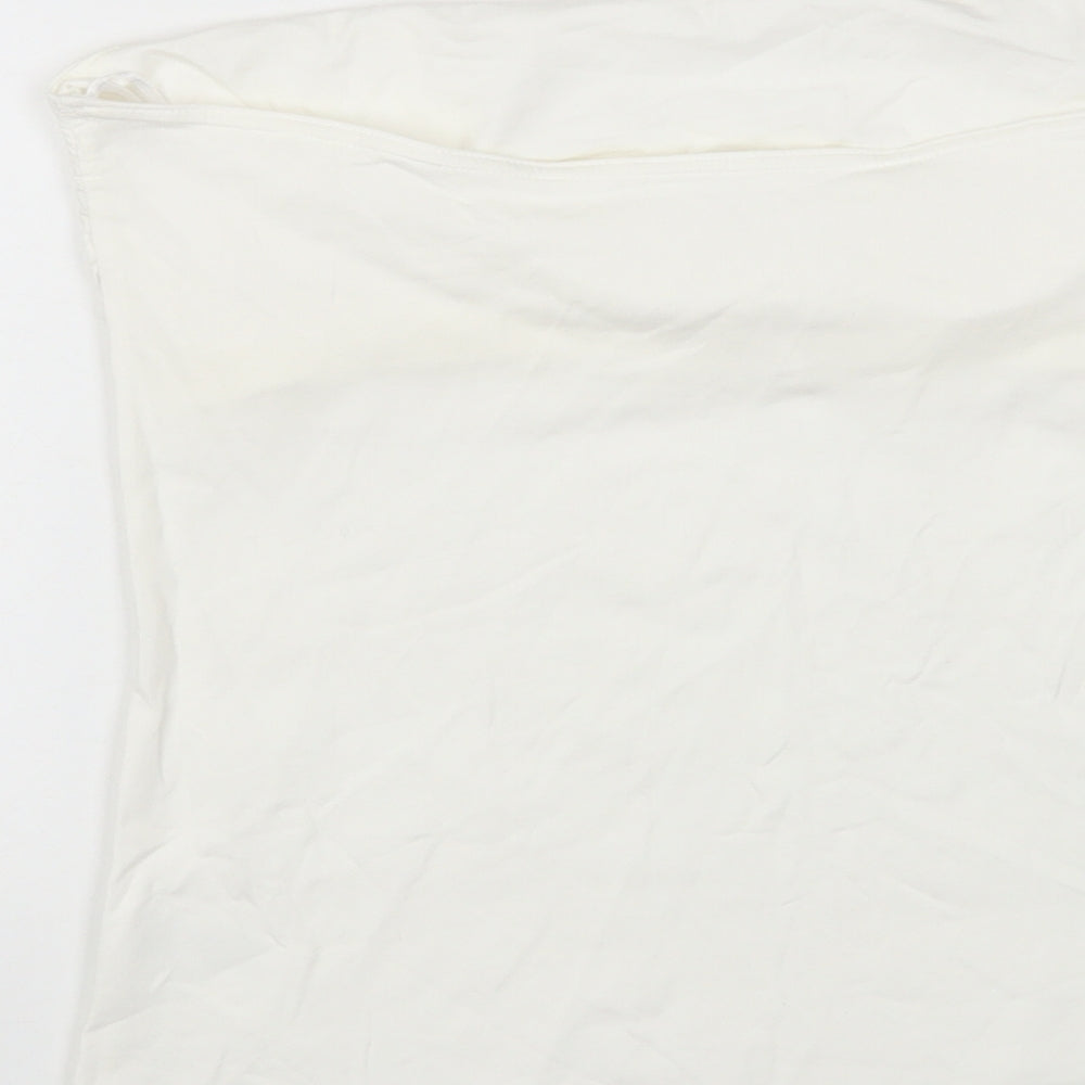 H&M Womens White Cotton Basic T-Shirt Size M Off the Shoulder - Bandeau Top