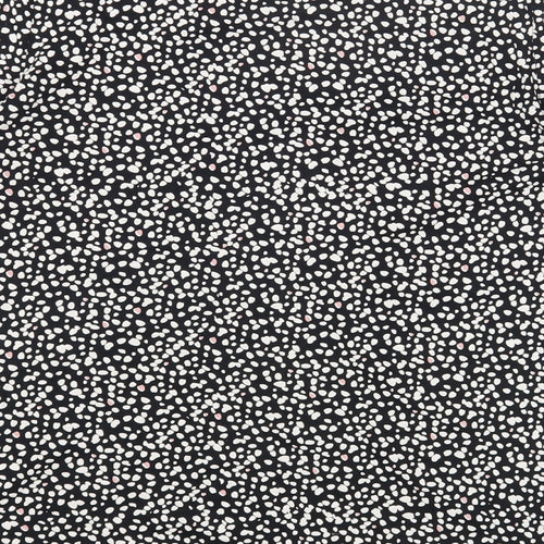 Marks and Spencer Womens Black Geometric Cotton Basic T-Shirt Size 12 Round Neck