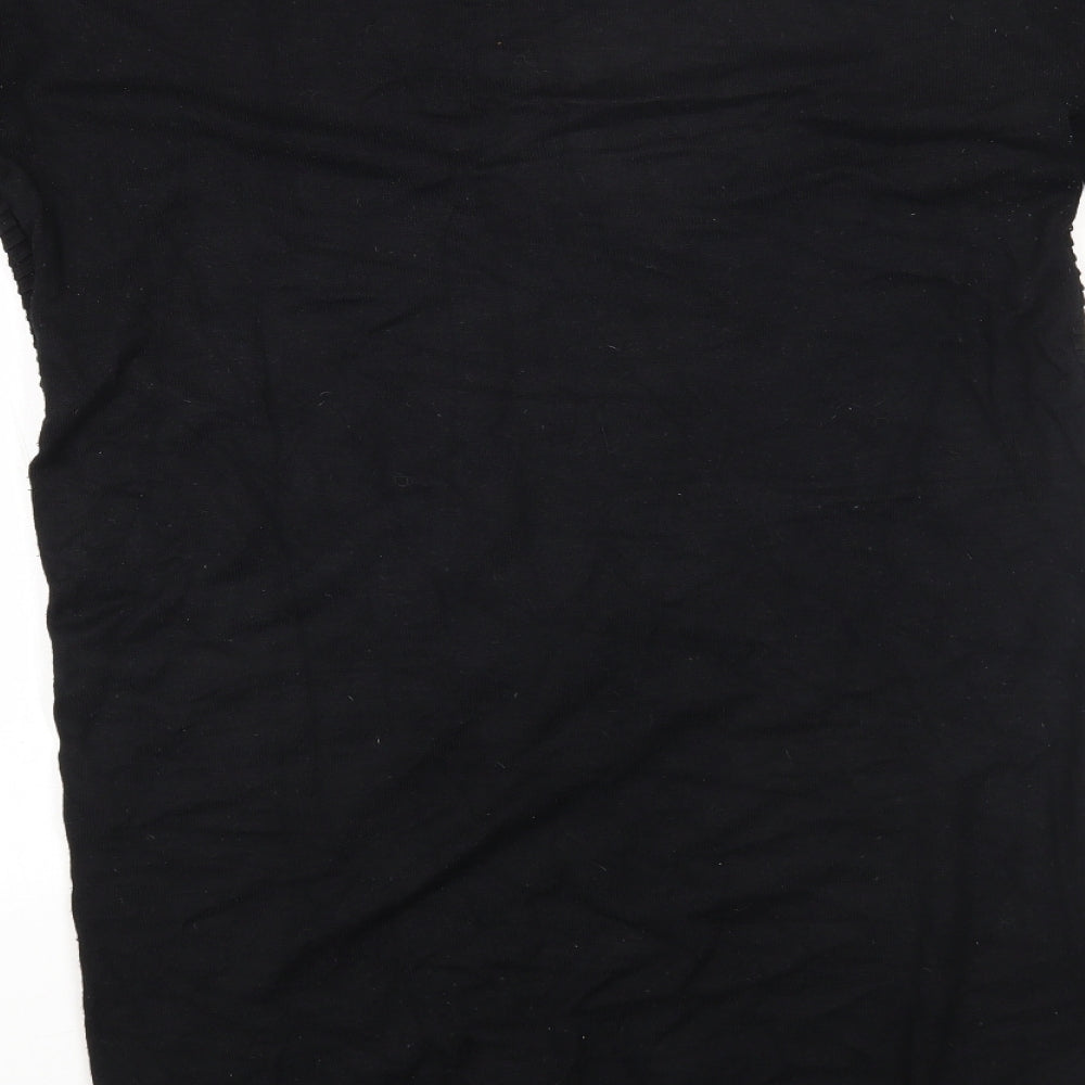 Firetrap Womens Black Round Neck Cotton Henley Jumper Size 12