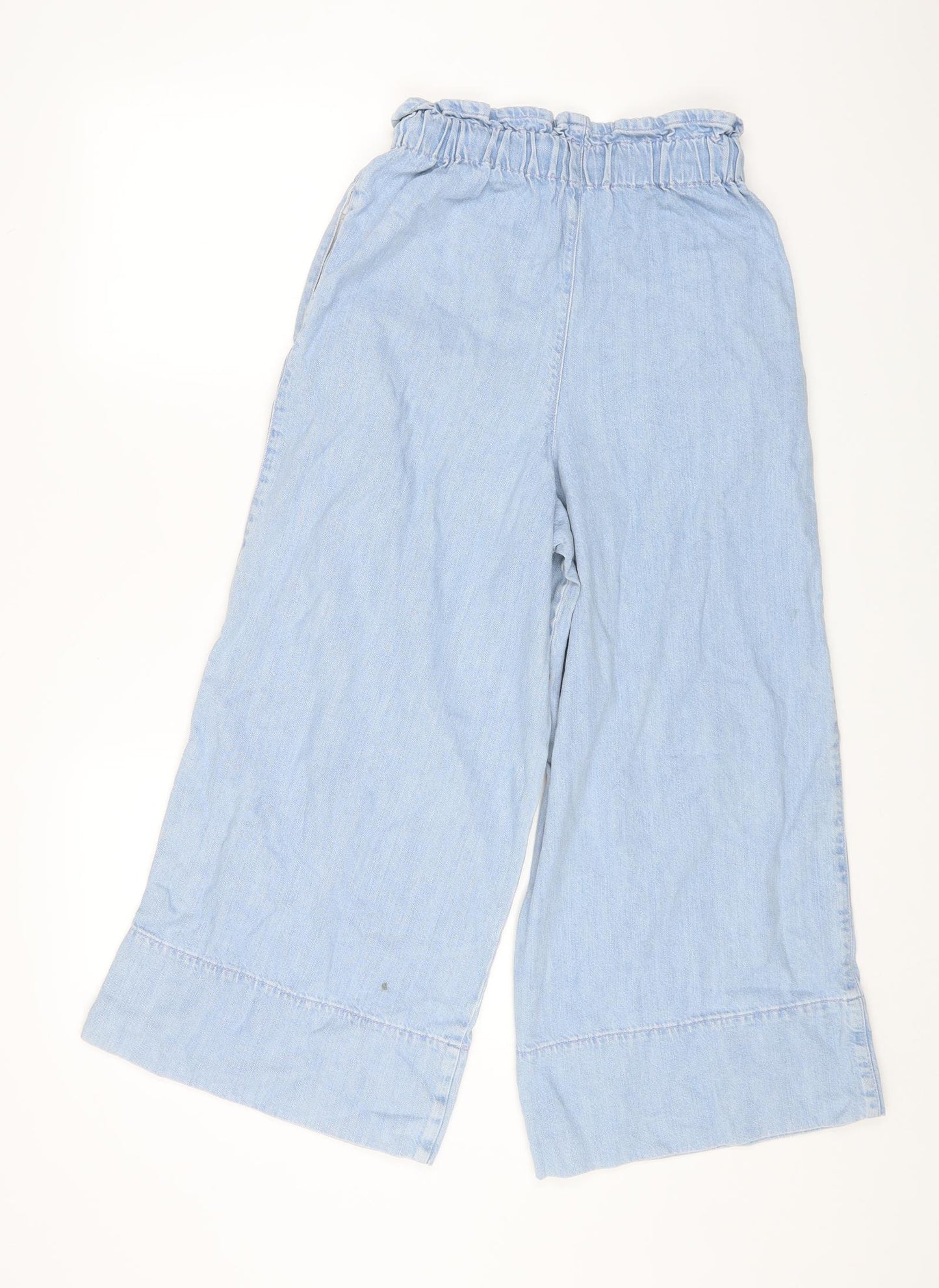 Topshop Womens Blue Cotton Flared Jeans Size 28 in L32 in Regular Drawstring
