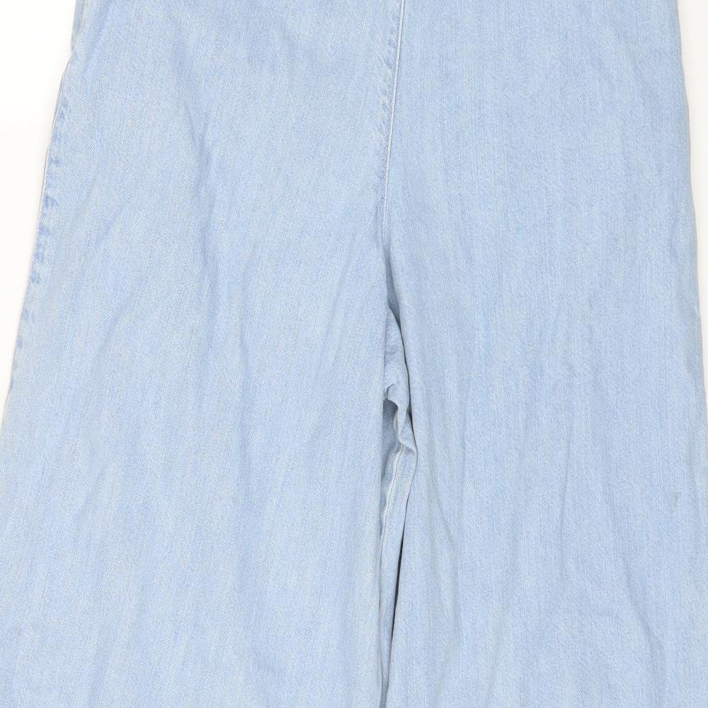 Topshop Womens Blue Cotton Flared Jeans Size 28 in L32 in Regular Drawstring