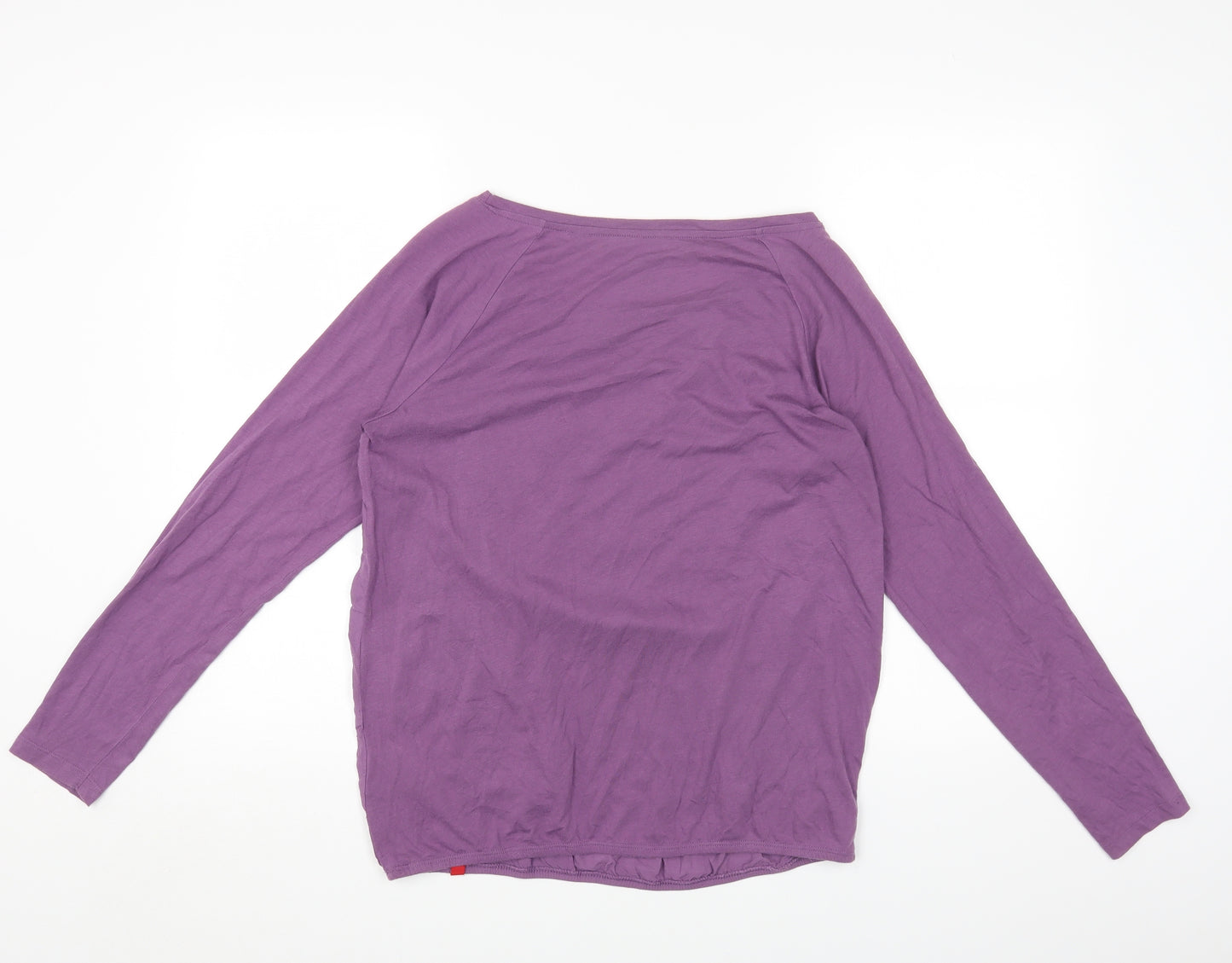 EDC Womens Purple Viscose Basic T-Shirt Size M Round Neck