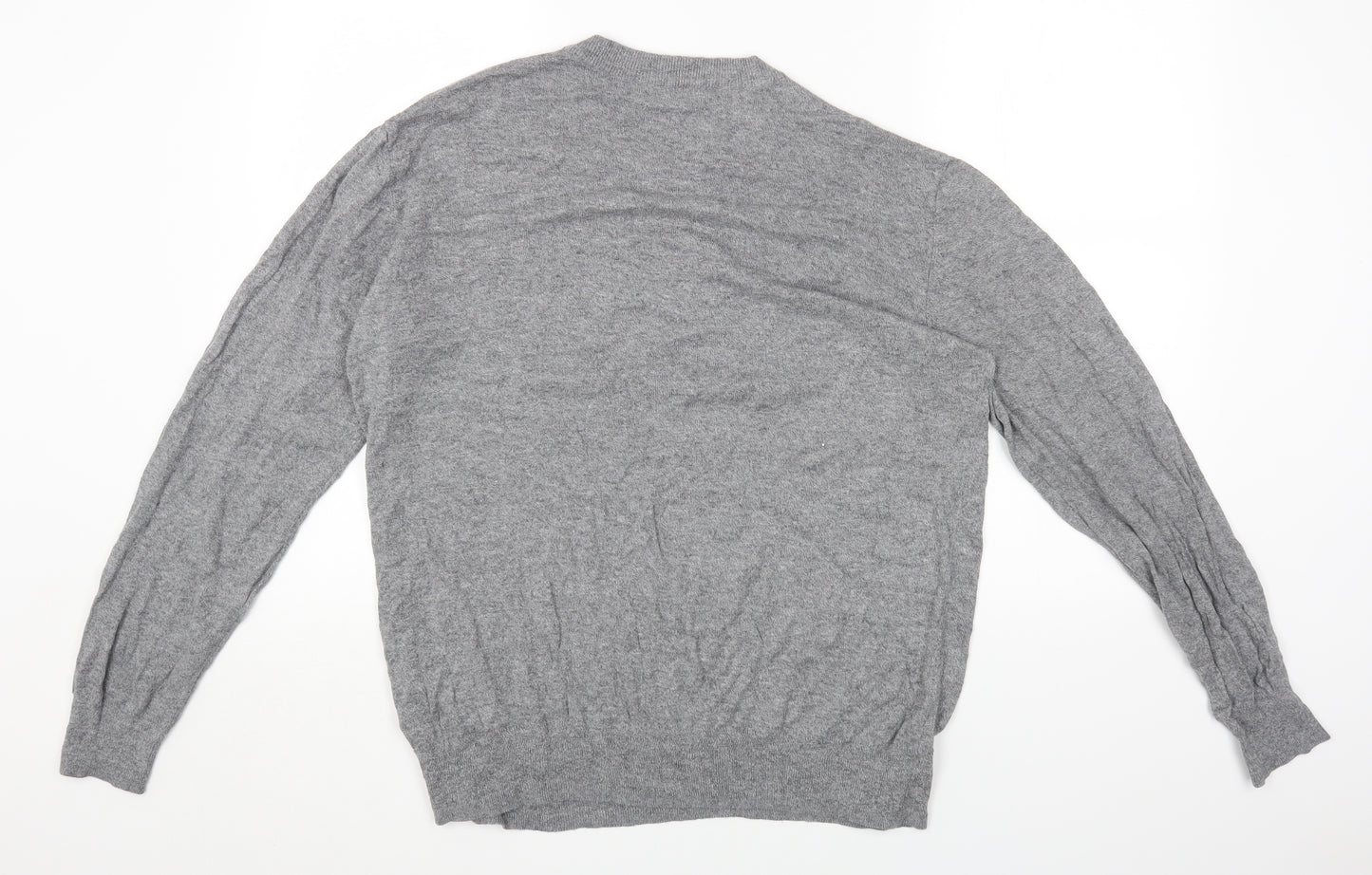 George Womens Grey Round Neck Cotton Pullover Jumper Size XL