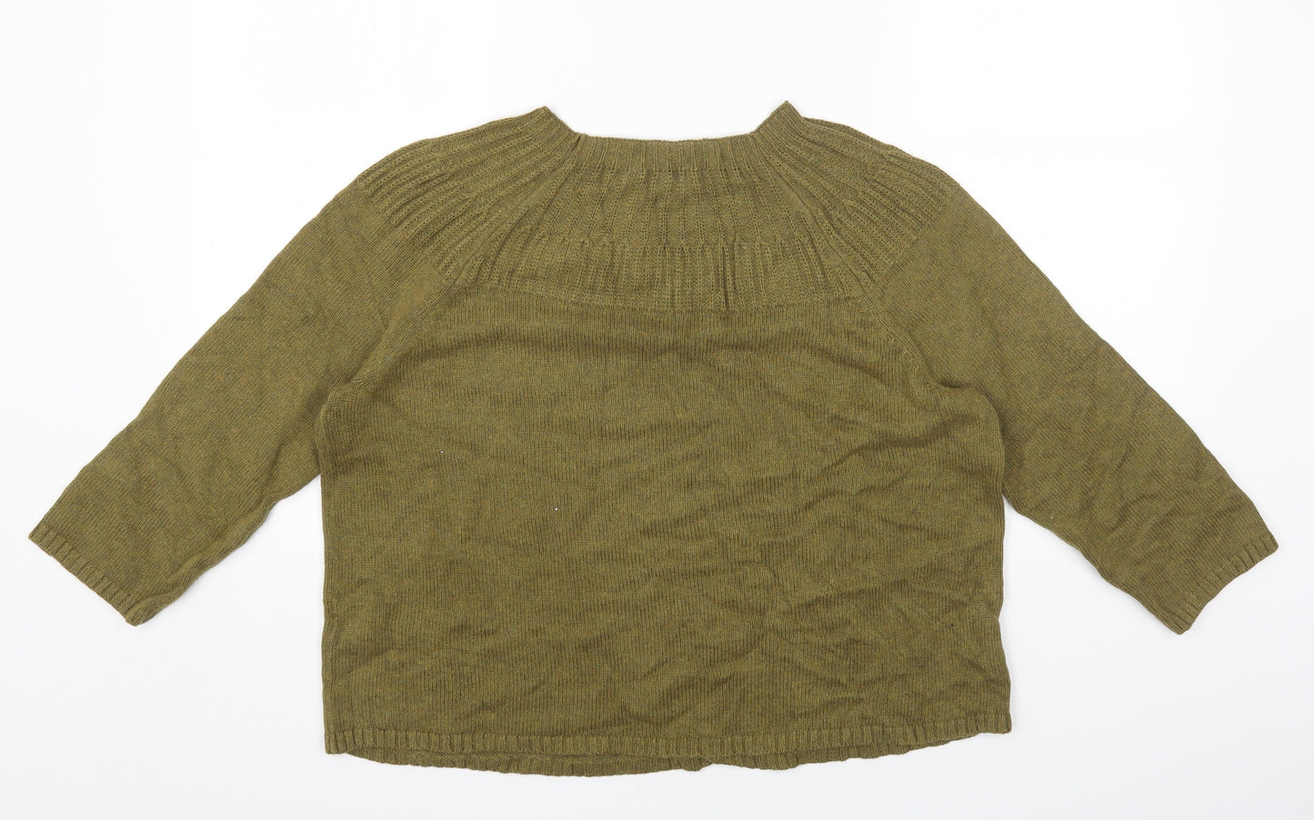 Seasalt Womens Green Round Neck Cotton Pullover Jumper Size 14