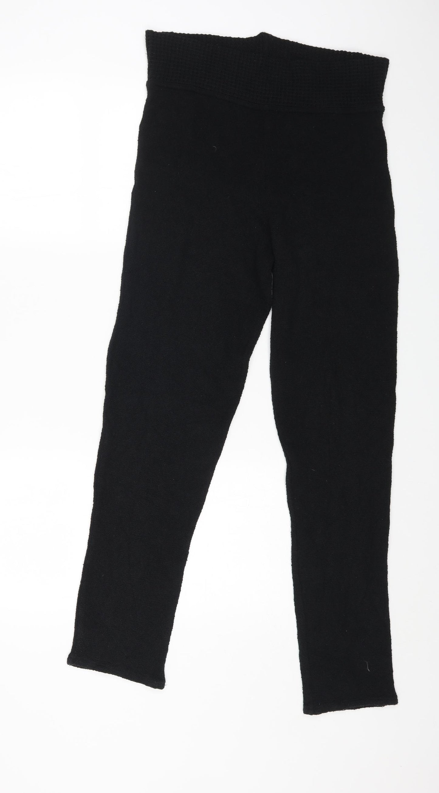 Zele Womens Black Cotton Jogger Leggings Size L L27.5 in