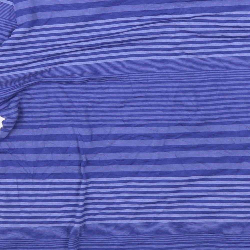 NEXT Womens Blue Striped Cotton Basic T-Shirt Size 16 Round Neck