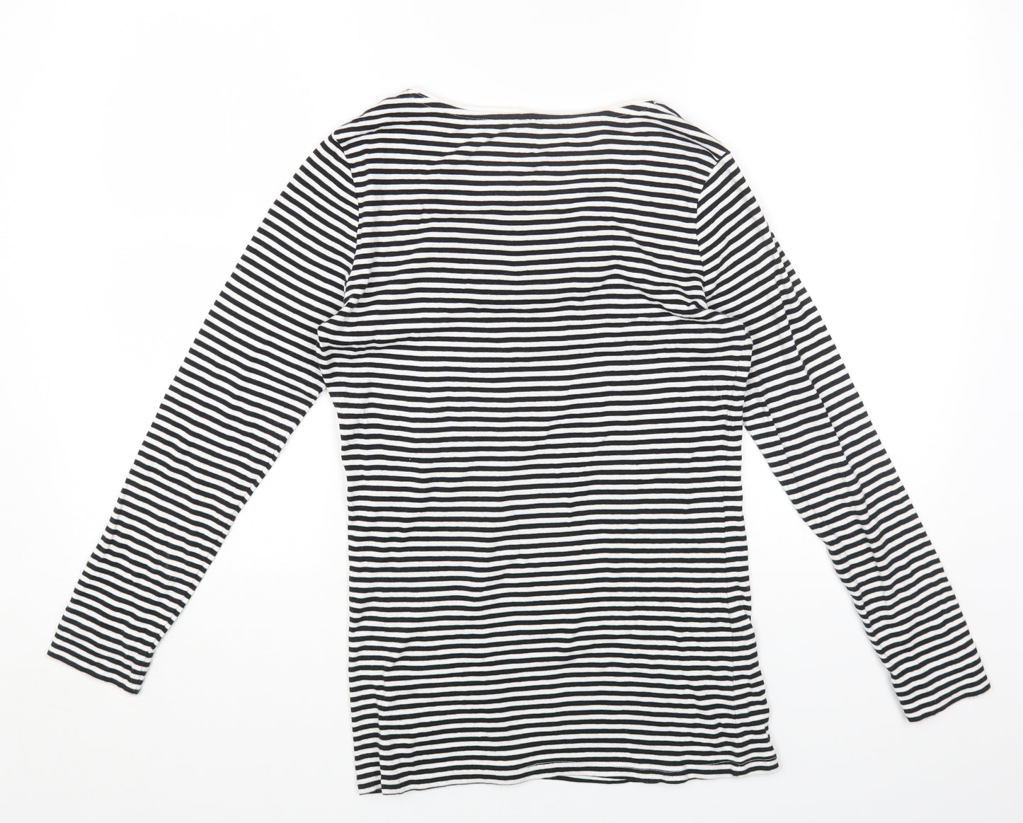 F&F Womens Multicoloured Striped Cotton Basic T-Shirt Size 14 Round Neck