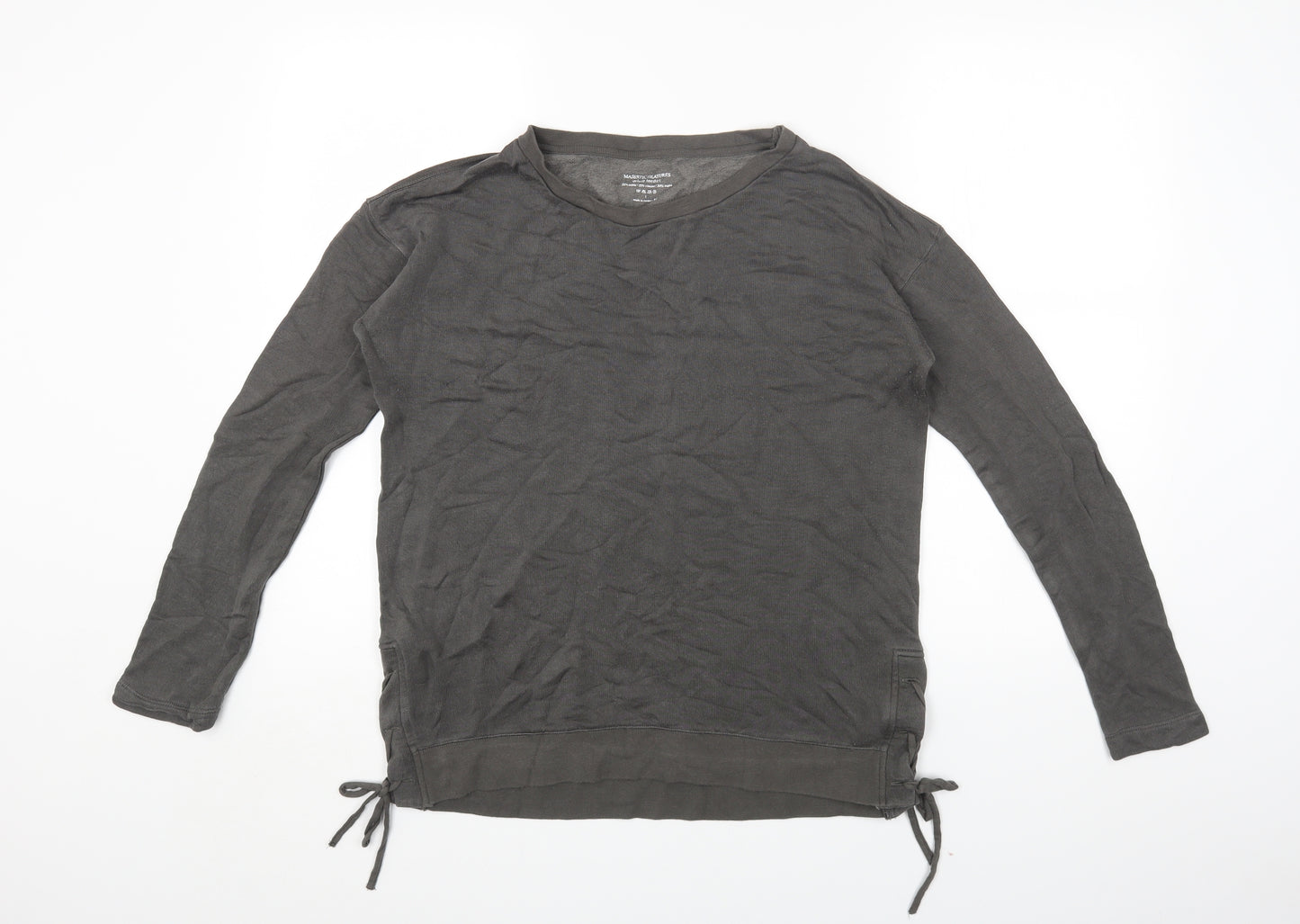 Majestic Womens Grey Round Neck Cotton Pullover Jumper One Size