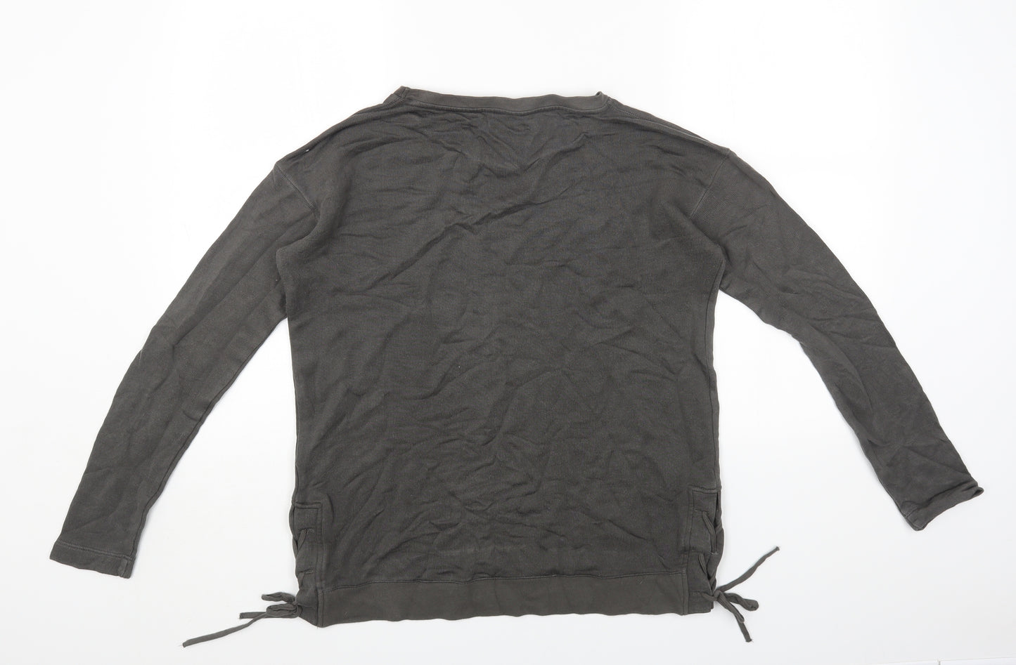 Majestic Womens Grey Round Neck Cotton Pullover Jumper One Size