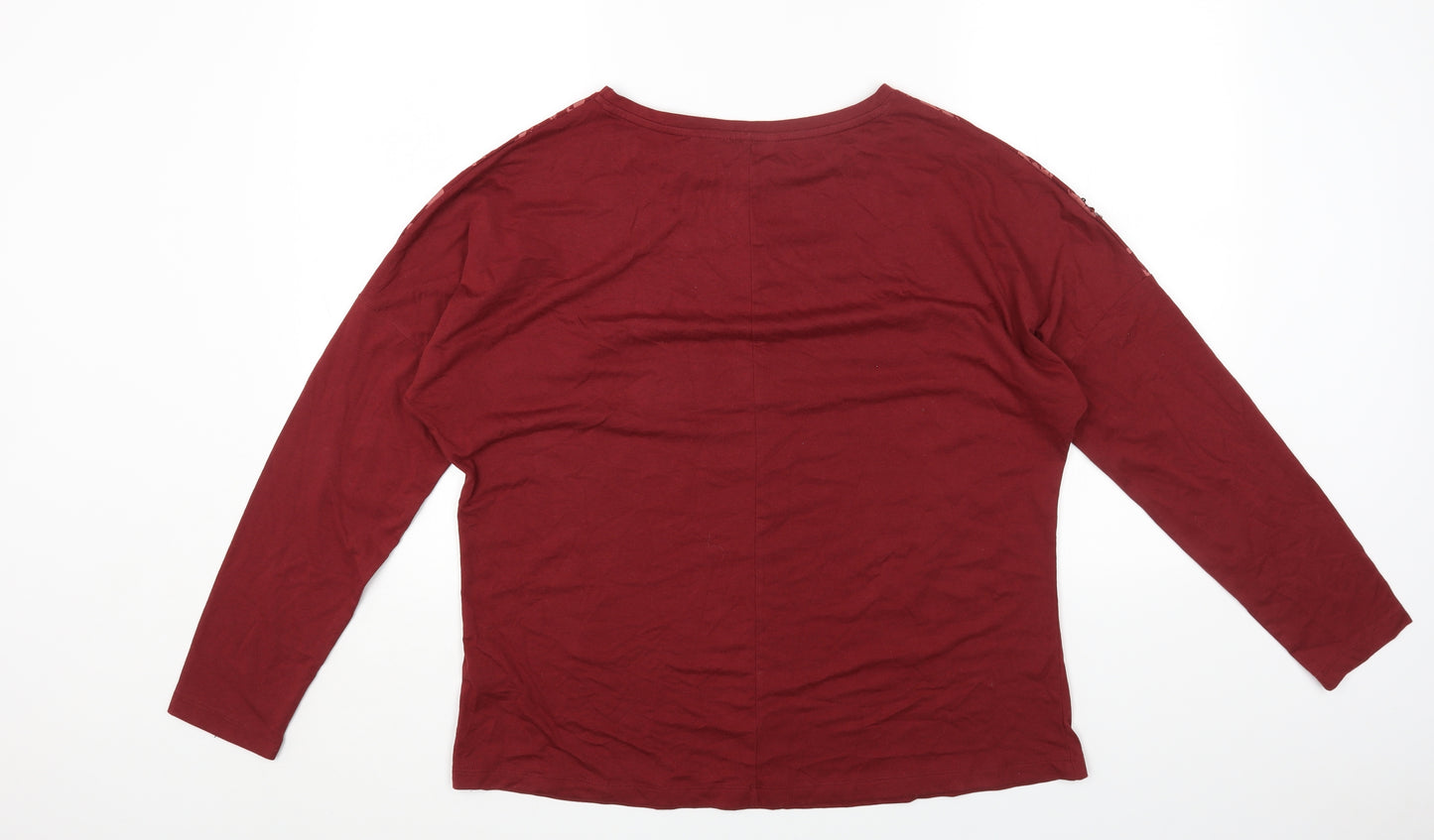 NEXT Womens Red Cotton Basic T-Shirt Size 16 Round Neck