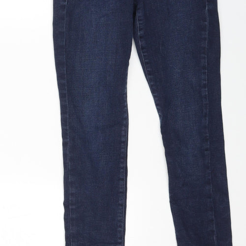 NEXT Womens Blue Cotton Skinny Jeans Size 10 L27 in Regular Zip