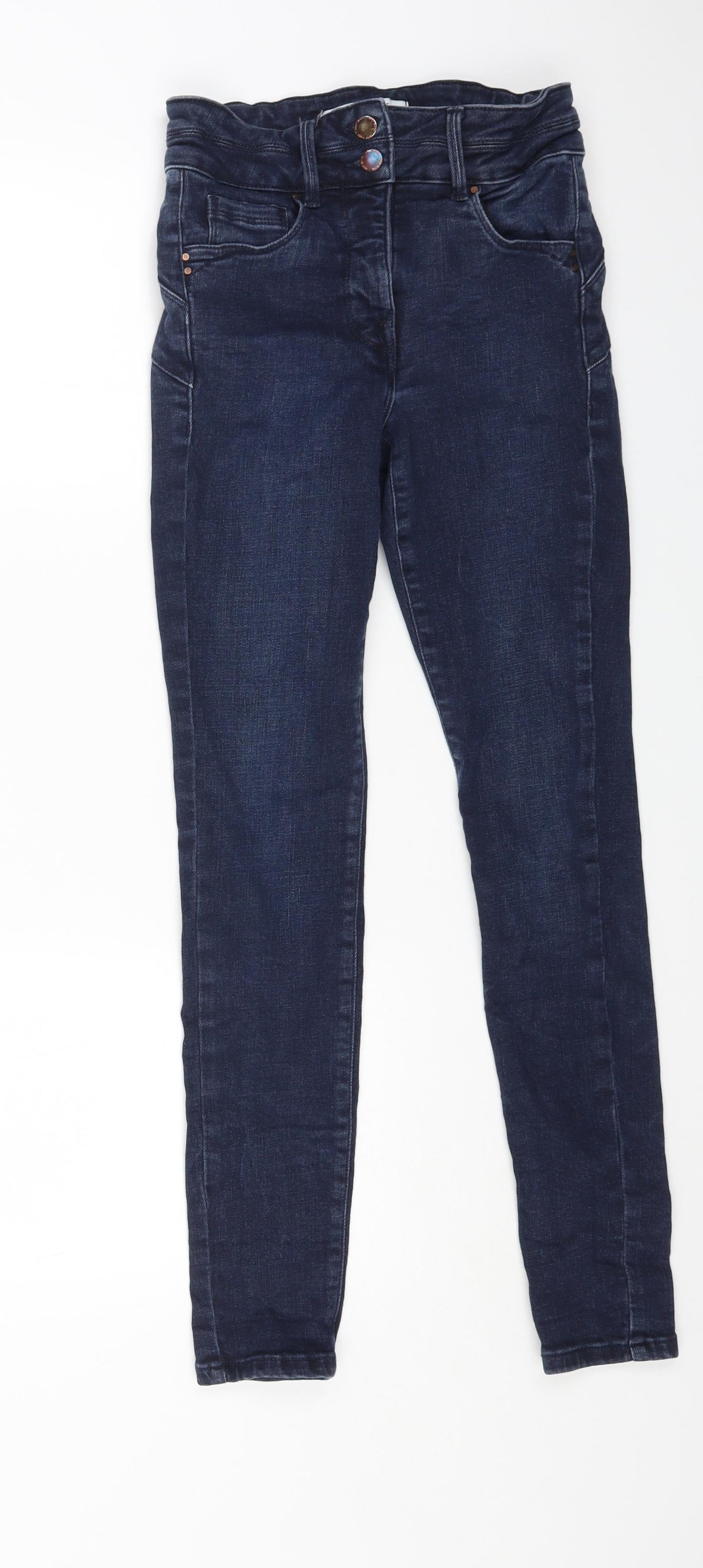 NEXT Womens Blue Cotton Skinny Jeans Size 10 L27 in Regular Zip