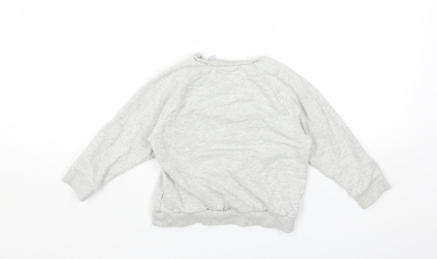 NEXT Boys Grey Round Neck Cotton Pullover Jumper Size 2-3 Years Pullover