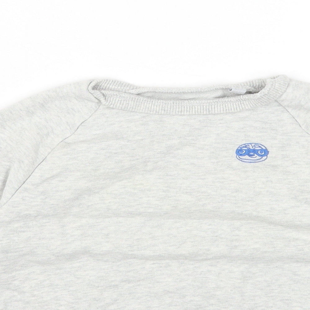 NEXT Boys Grey Round Neck Cotton Pullover Jumper Size 2-3 Years Pullover