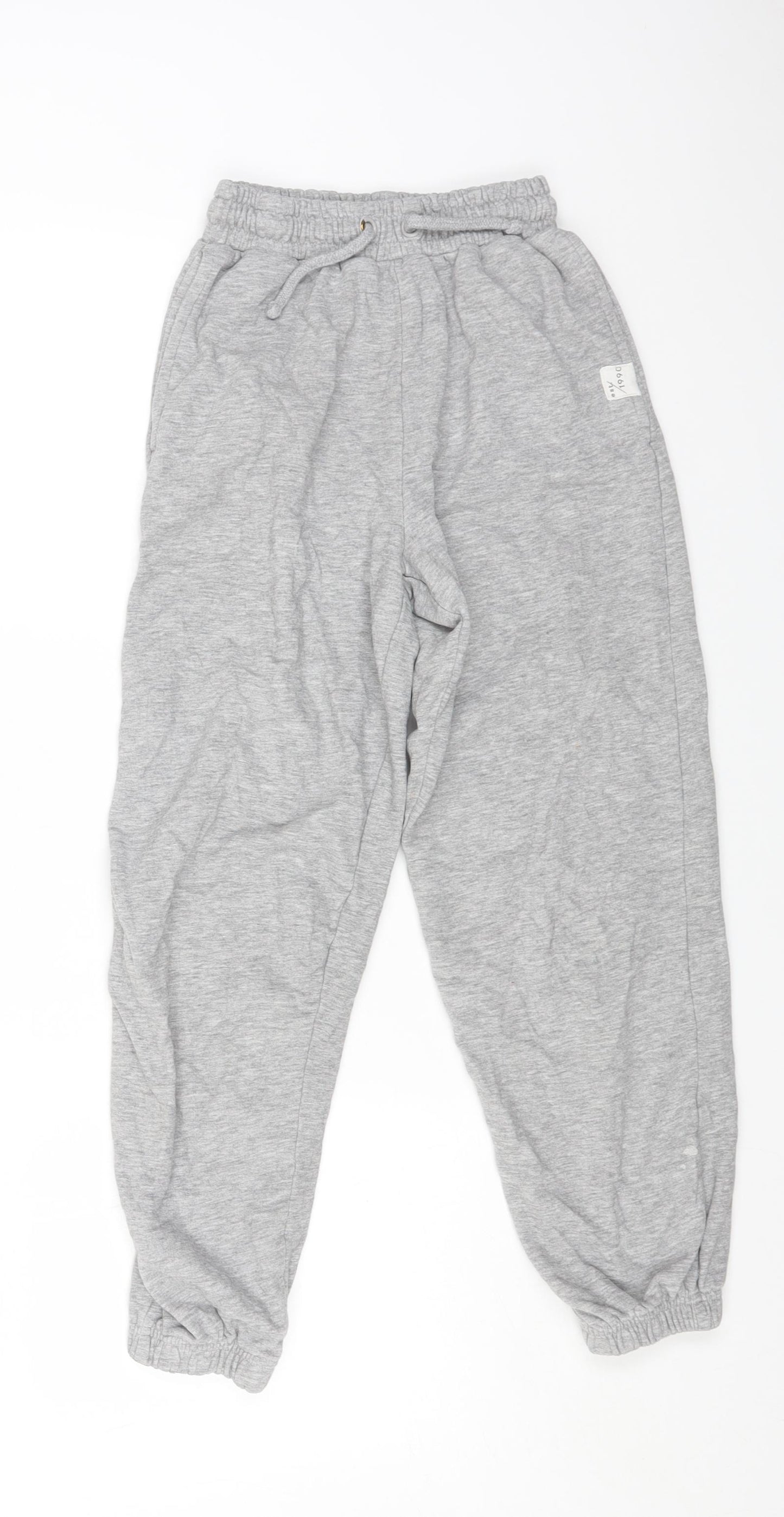 George Boys Grey Cotton Jogger Trousers Size 10-11 Years L22 in Regular Drawstring