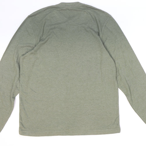 George Mens Green Cotton T-Shirt Size M Round Neck
