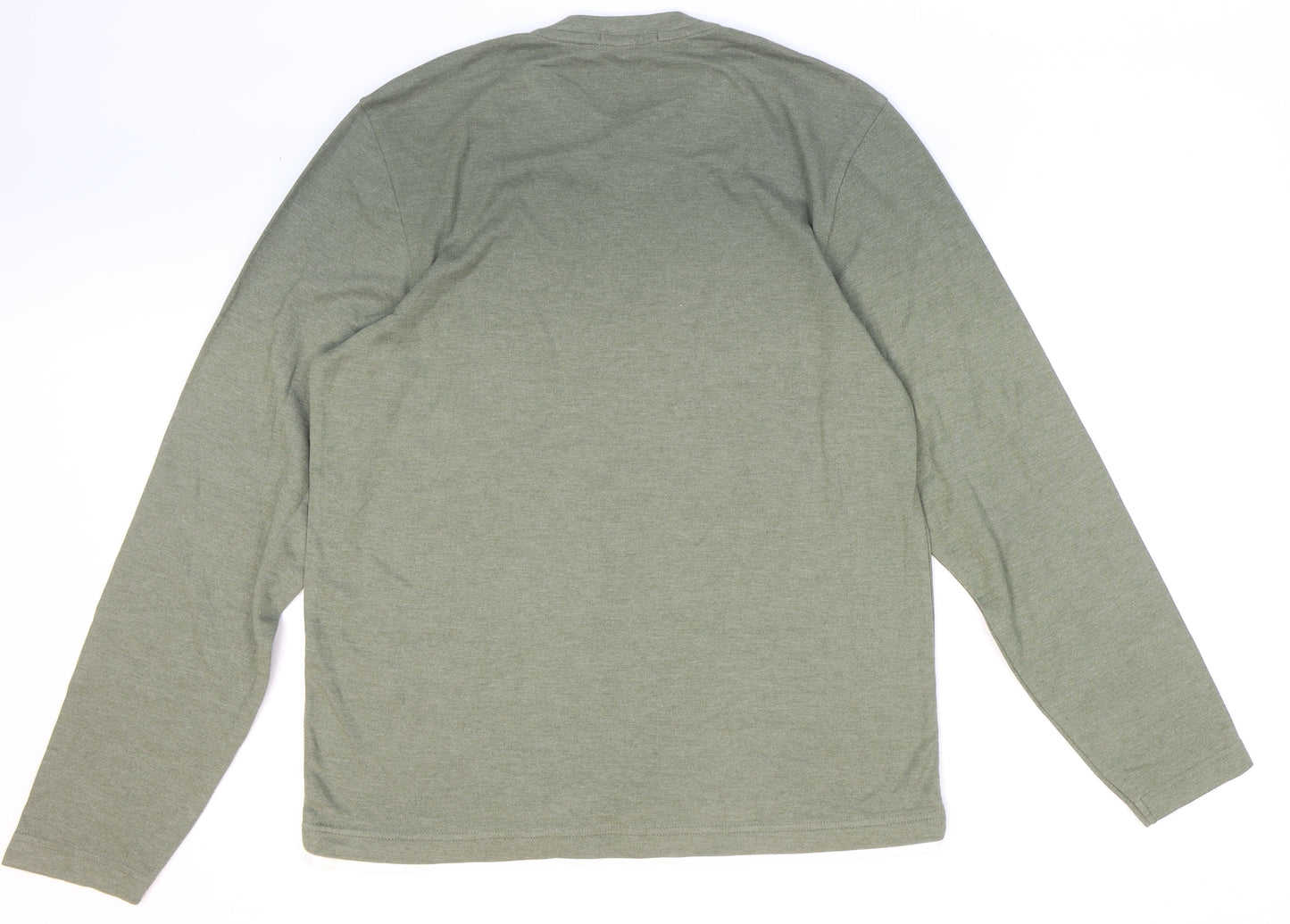 George Mens Green Cotton T-Shirt Size M Round Neck