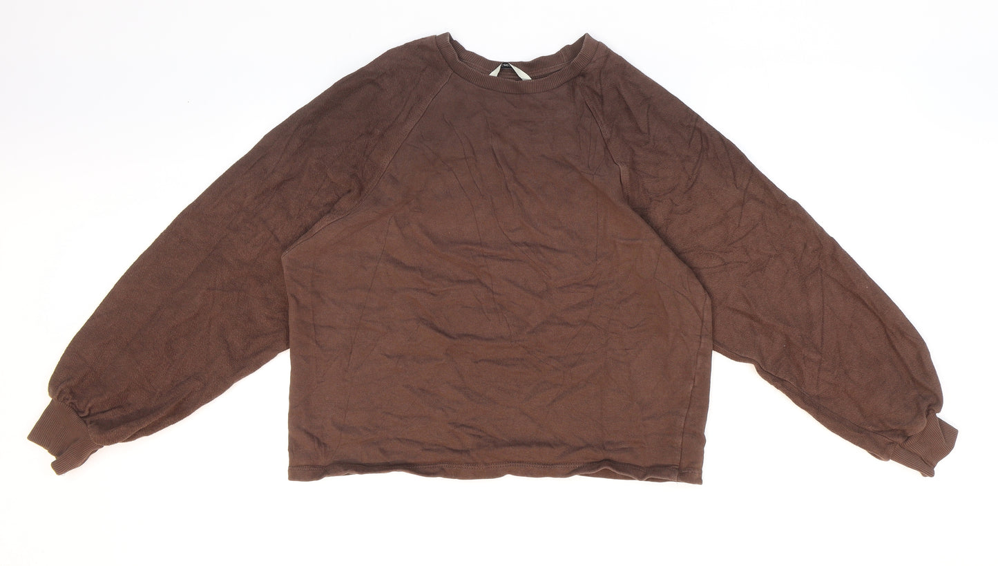 George Womens Brown Round Neck 100% Cotton Pullover Jumper Size 12
