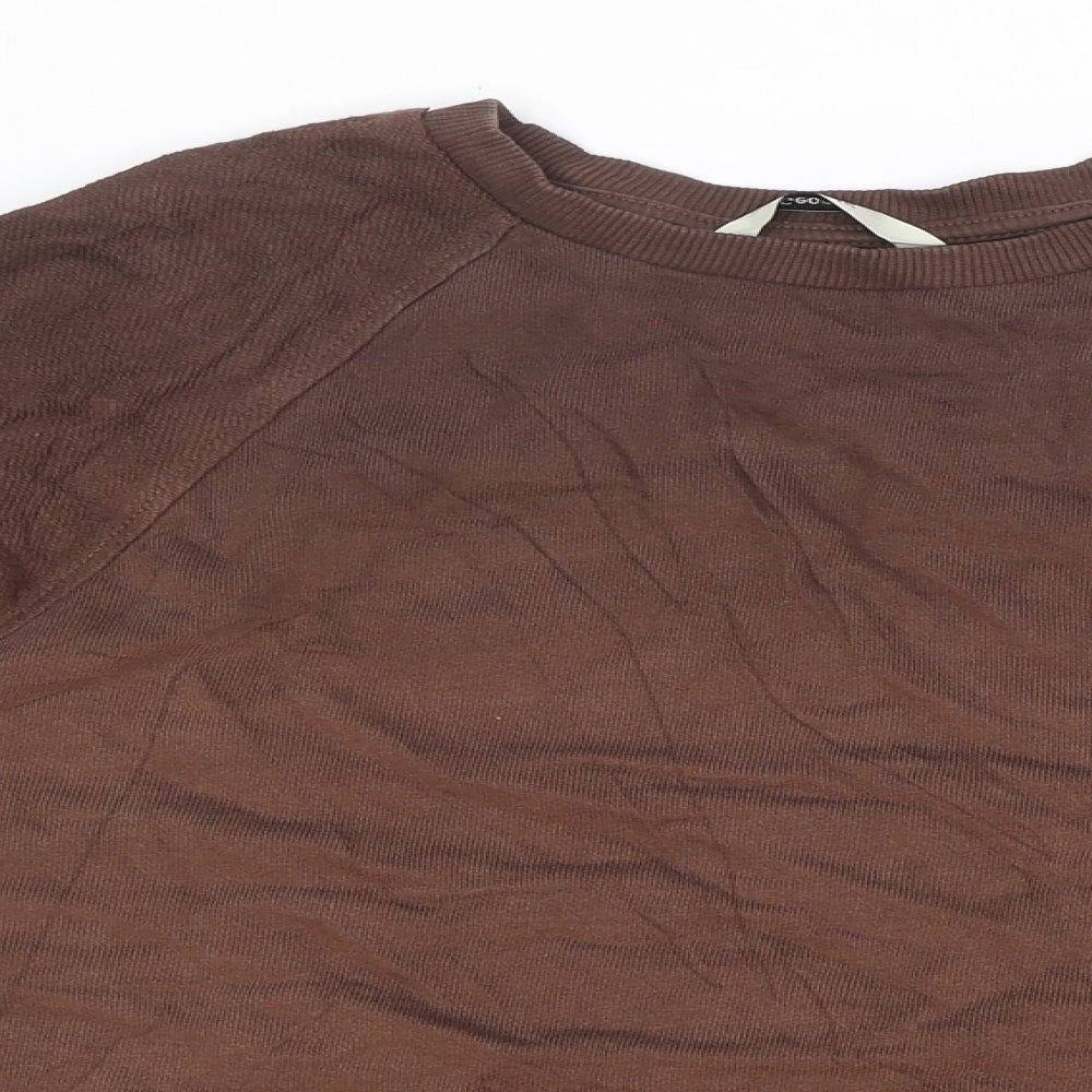 George Womens Brown Round Neck 100% Cotton Pullover Jumper Size 12