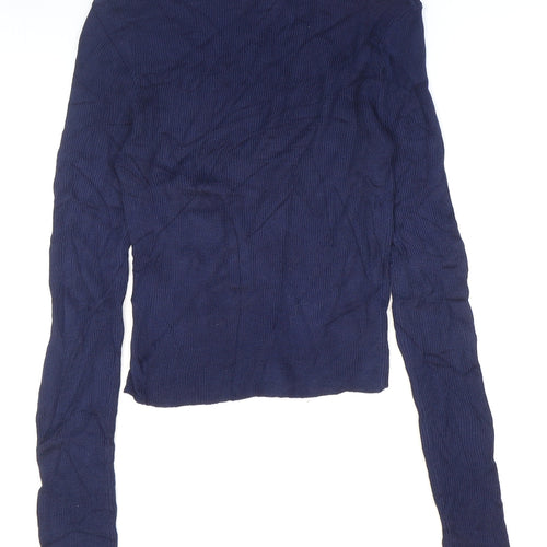 H&M Womens Blue Round Neck Acrylic Pullover Jumper Size 4