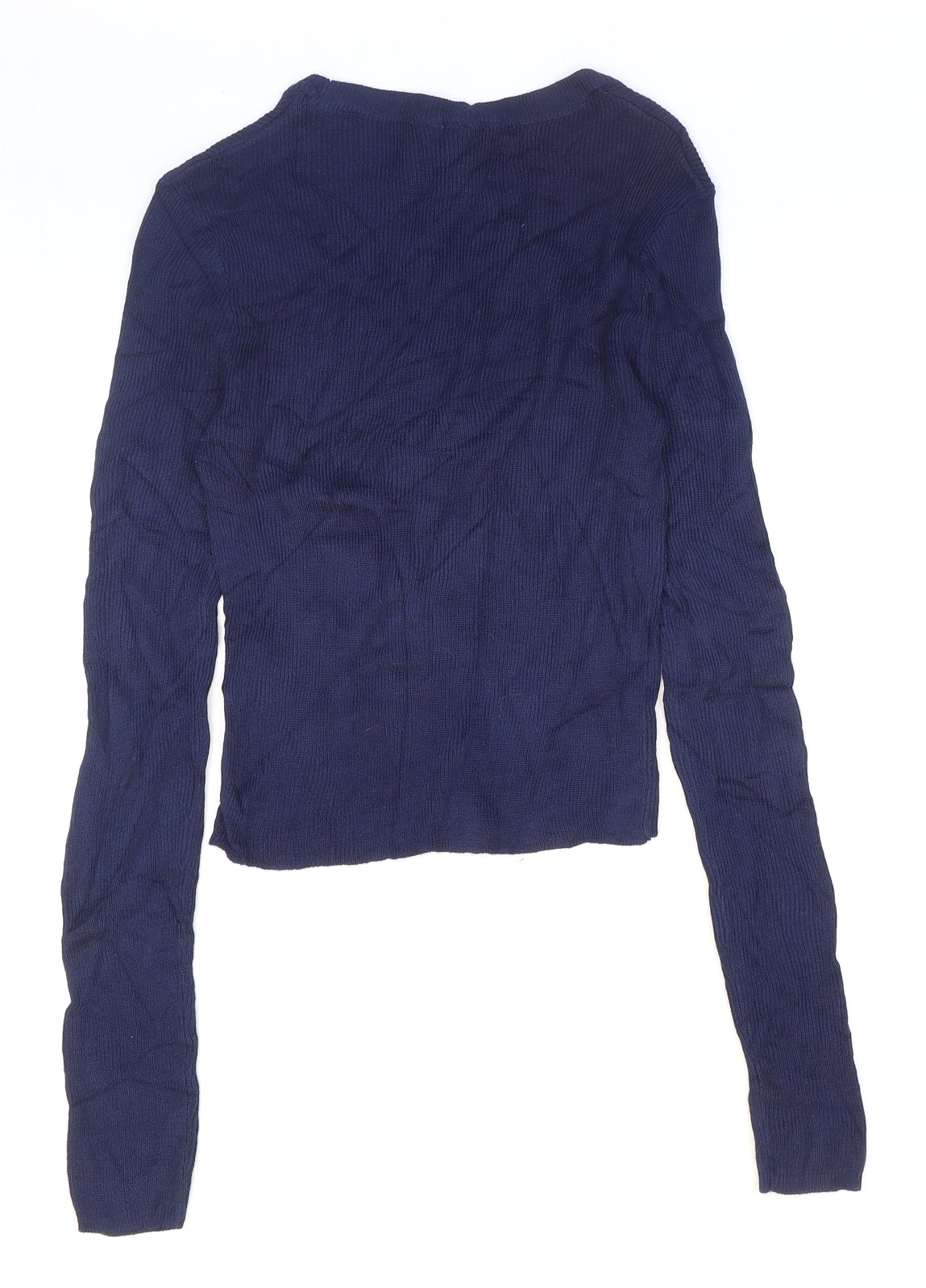 H&M Womens Blue Round Neck Acrylic Pullover Jumper Size 4