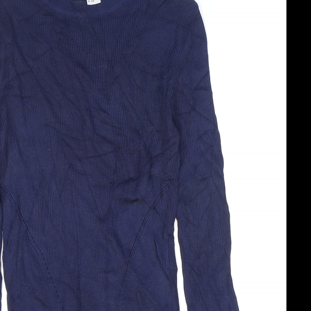H&M Womens Blue Round Neck Acrylic Pullover Jumper Size 4