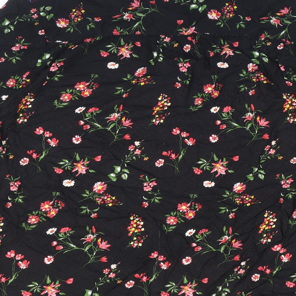 TU Womens Multicoloured Floral Viscose Basic Button-Up Size 14 V-Neck