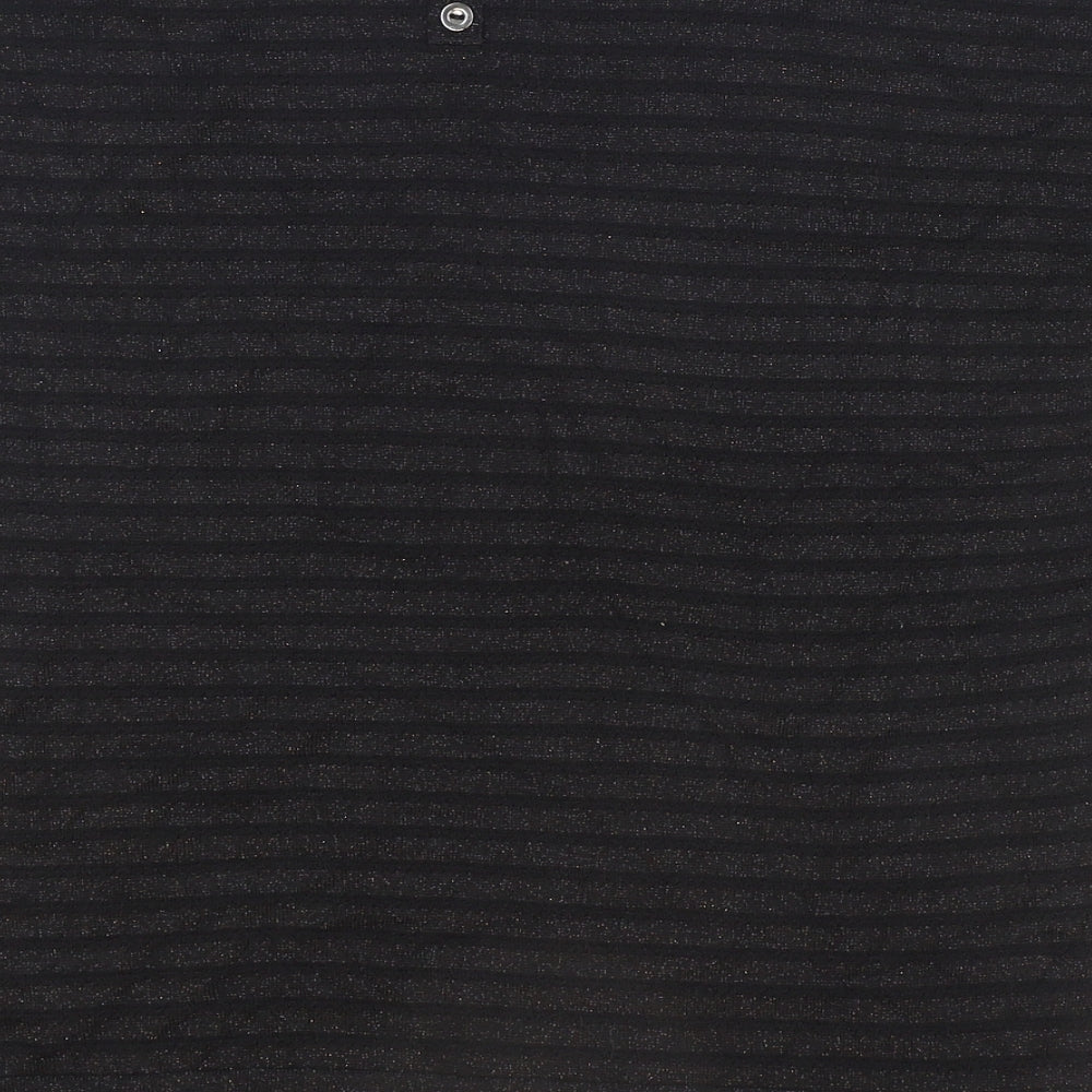 Wallis Womens Black Striped Viscose Basic T-Shirt Size M Round Neck