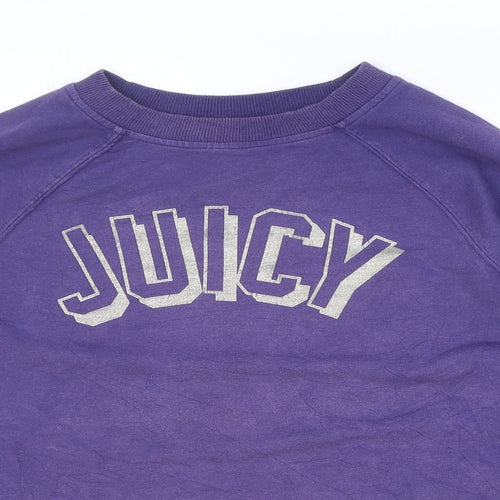 Juicy Couture Womens Purple Cotton Pullover Sweatshirt Size S Pullover - Cropped. Juicy
