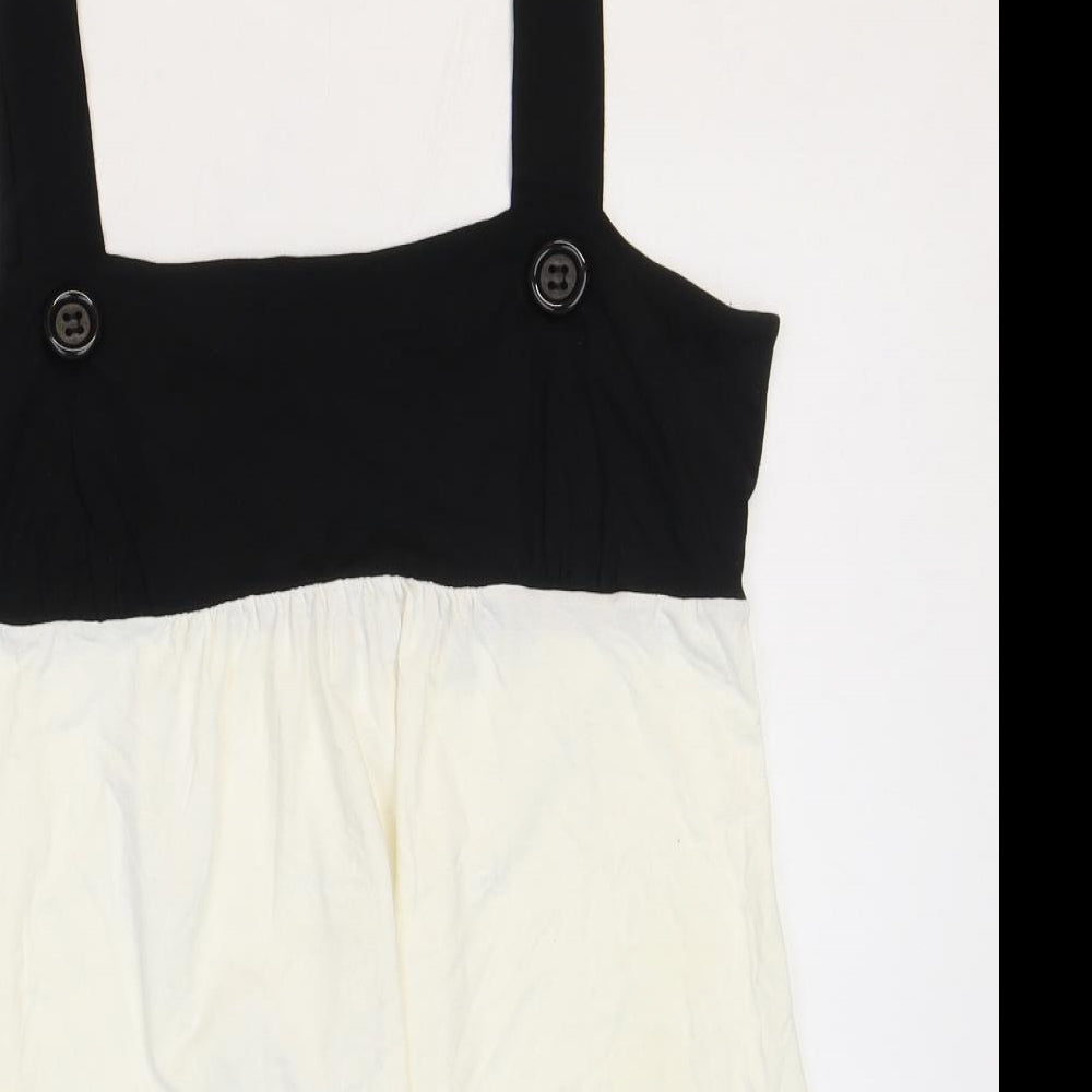 New Look Womens White Viscose Tunic Blouse Size 16 Square Neck