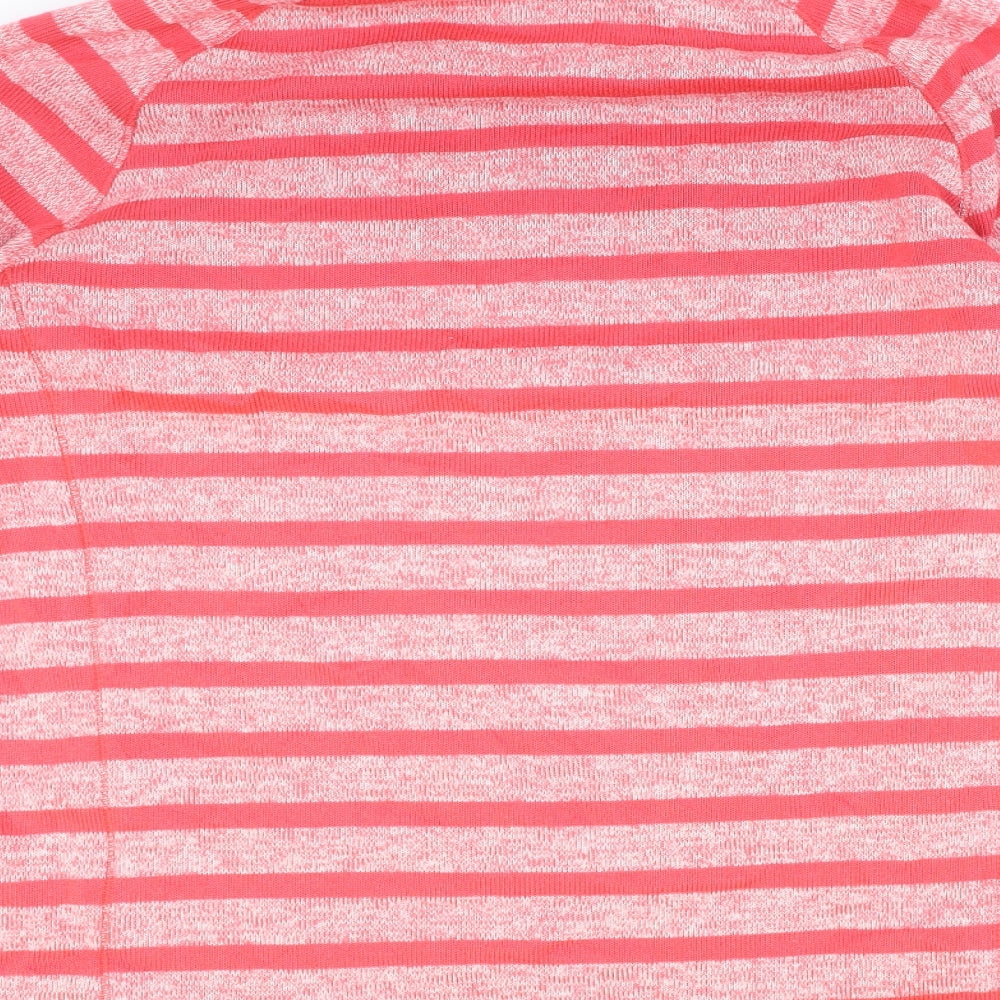 Craghoppers Womens Red Collared Striped Polyester Pullover Jumper Size 16