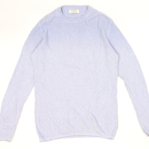 Primark Womens Blue Round Neck Cotton Pullover Jumper Size S