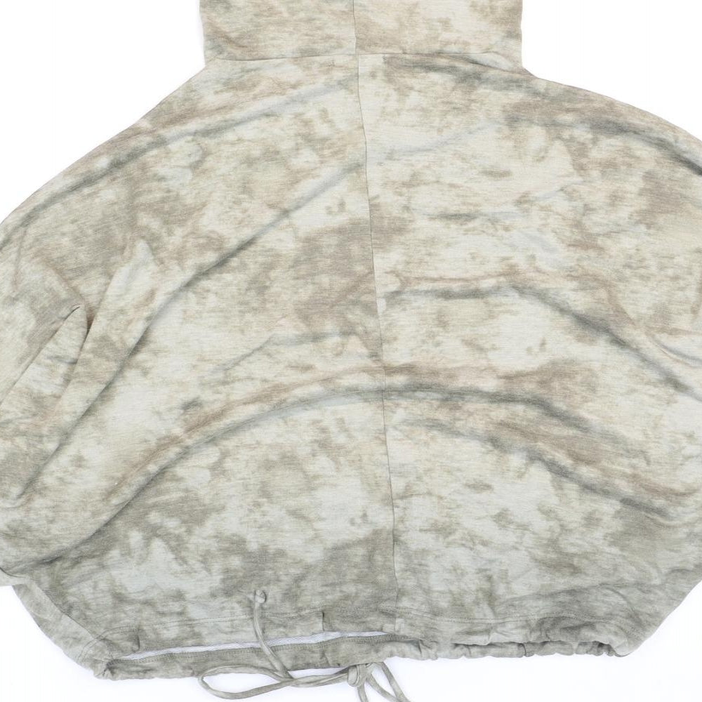 Caution to the Wind Womens Green Polyester Pullover Hoodie Size S Drawstring