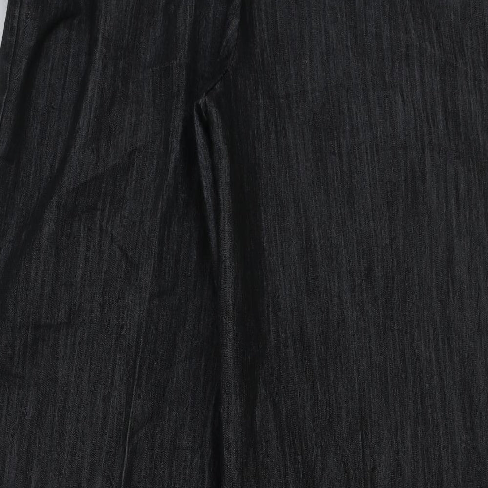 NEXT Womens Grey Cotton Wide-Leg Jeans Size 14 L28 in Regular Hook & Eye