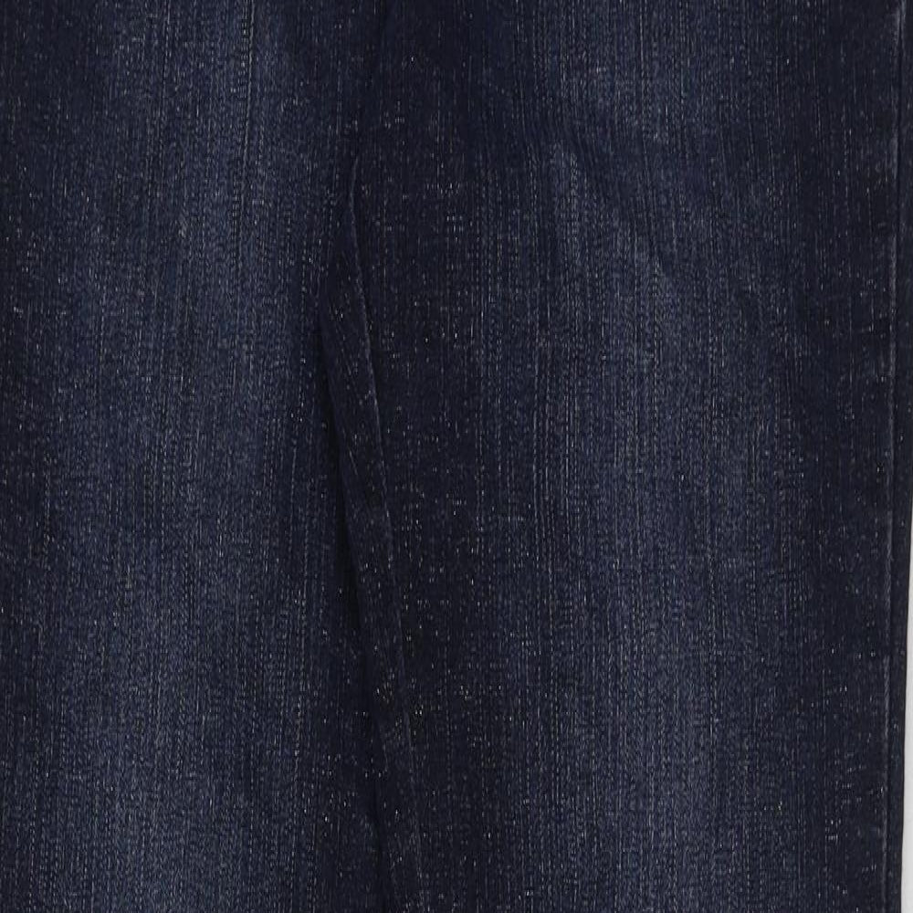 Crafted Womens Blue Cotton Straight Jeans Size 8 L32 in Regular Button