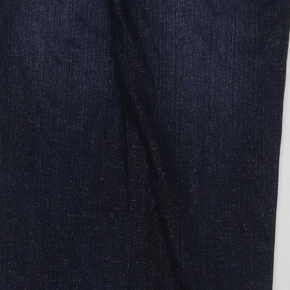 Crafted Womens Blue Cotton Straight Jeans Size 8 L32 in Regular Button