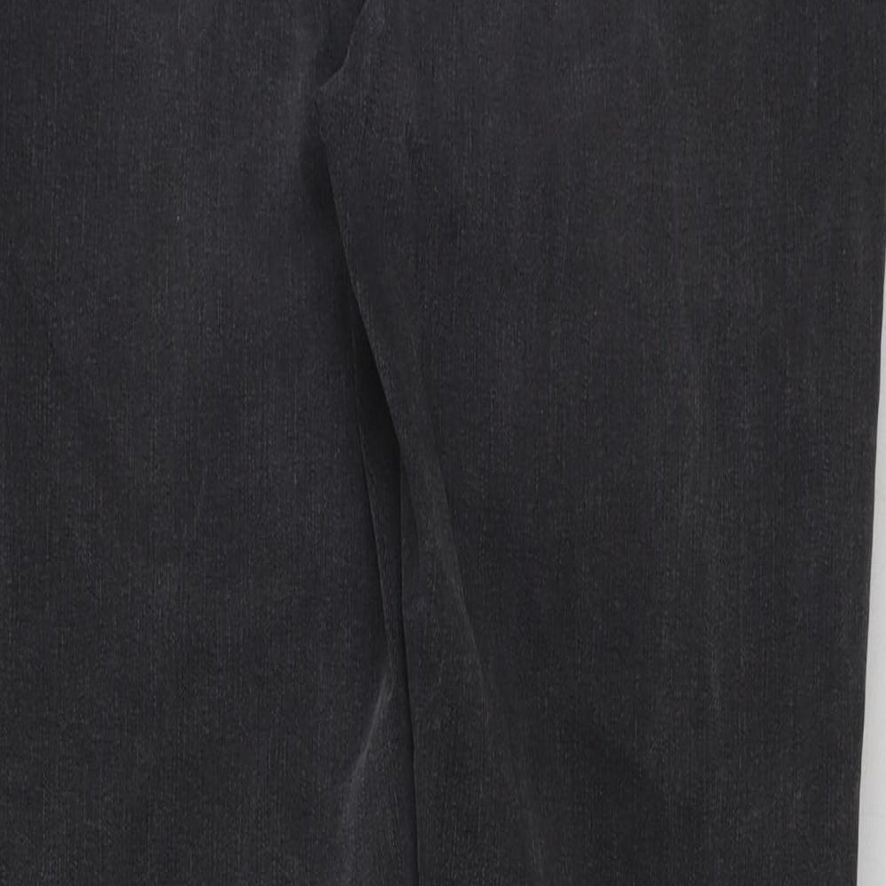 Marks and Spencer Womens Grey Cotton Straight Jeans Size 14 L30 in Regular Button
