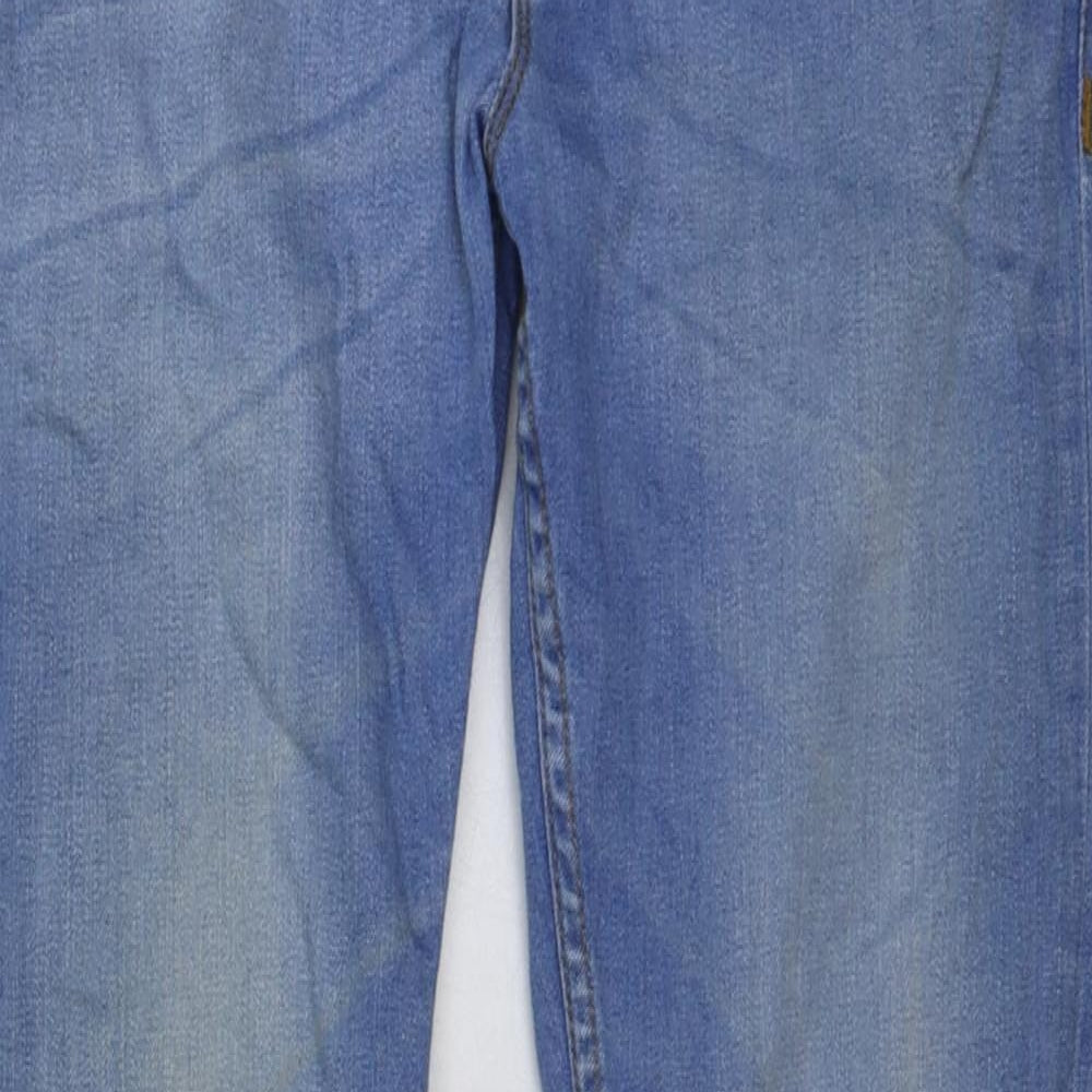 River Island Mens Blue Cotton Skinny Jeans Size 30 in L32 in Regular Button
