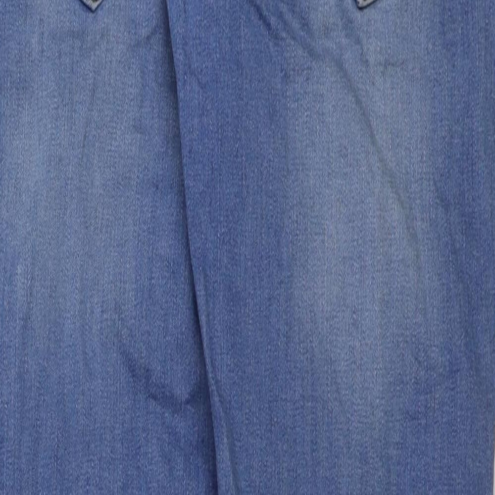 River Island Mens Blue Cotton Skinny Jeans Size 30 in L32 in Regular Button