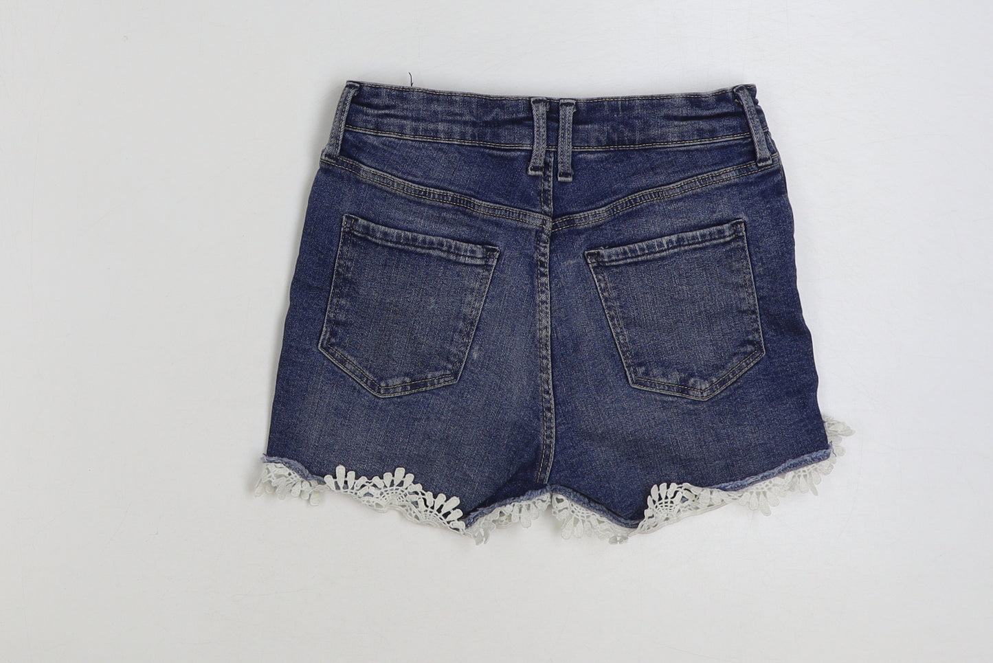 &denim Girls Blue Cotton Bermuda Shorts Size 10-11 Years Regular Zip