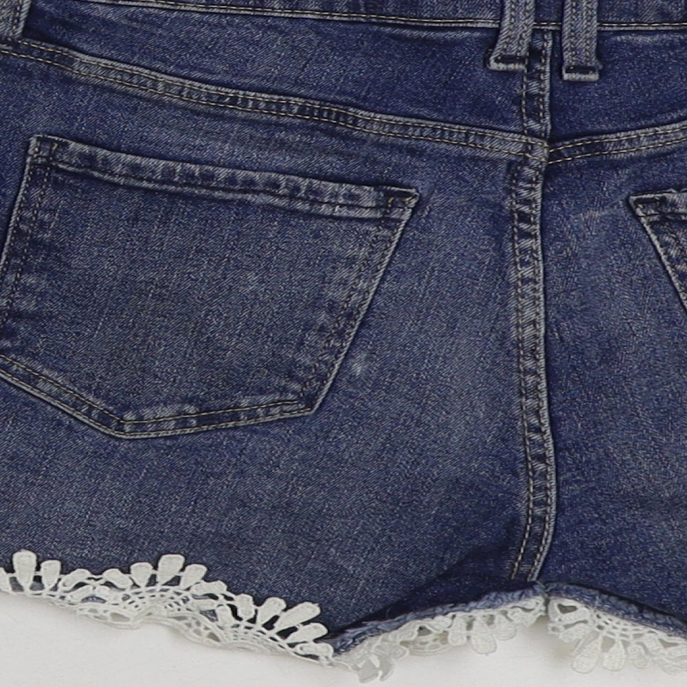 &denim Girls Blue Cotton Bermuda Shorts Size 10-11 Years Regular Zip