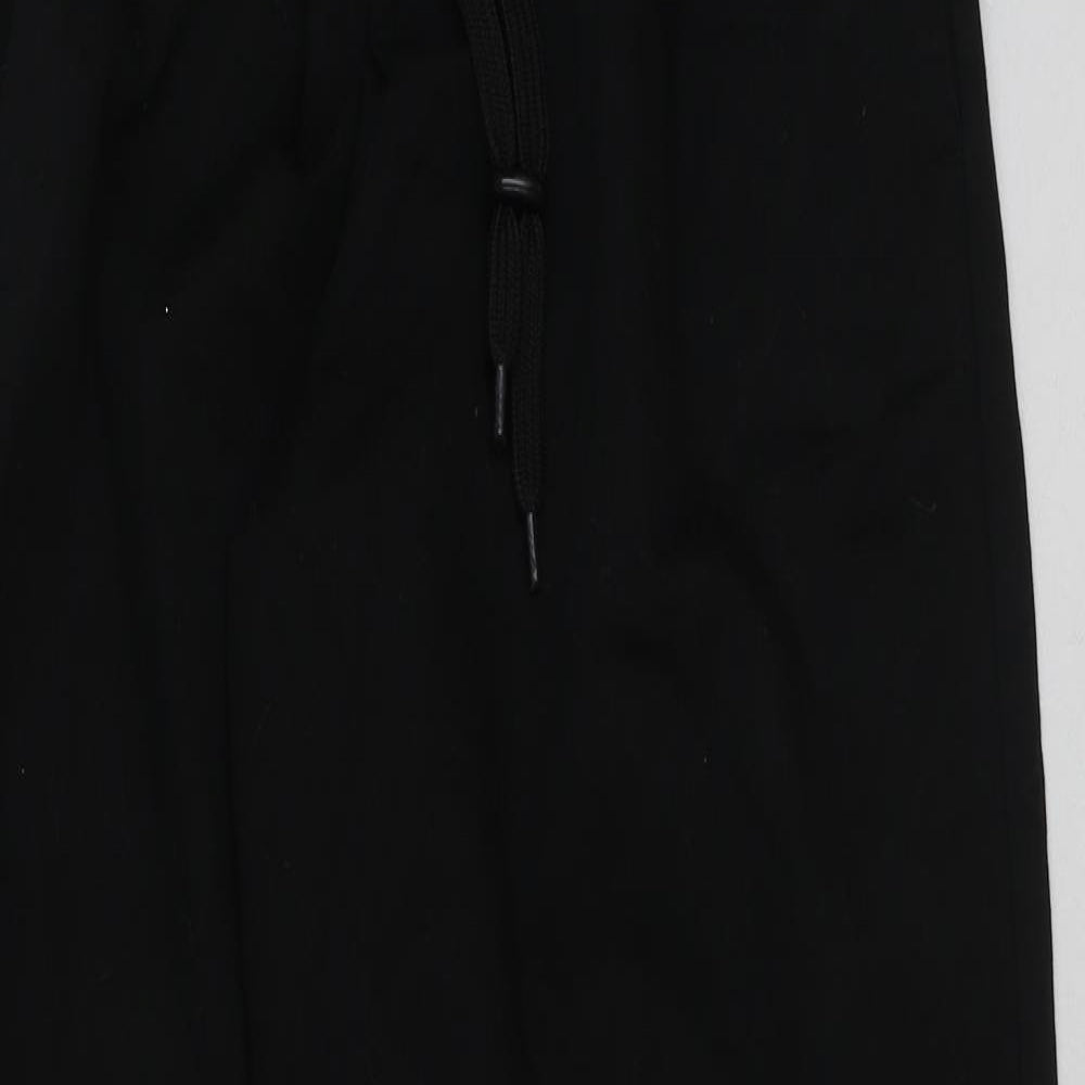 Preworn Mens Black Polyester Trousers Size M L30 in Regular Drawstring