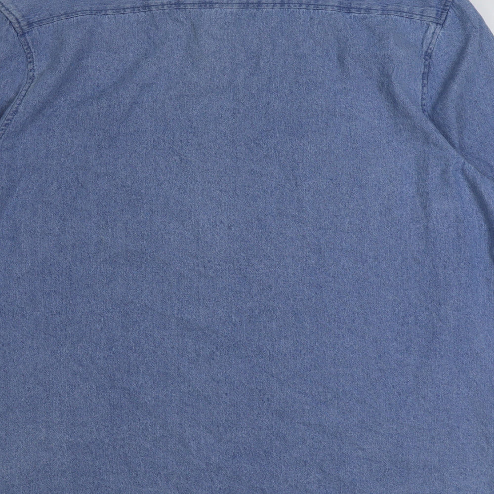 Denim & Co. Mens Blue Cotton Button-Up Size XL Collared Button