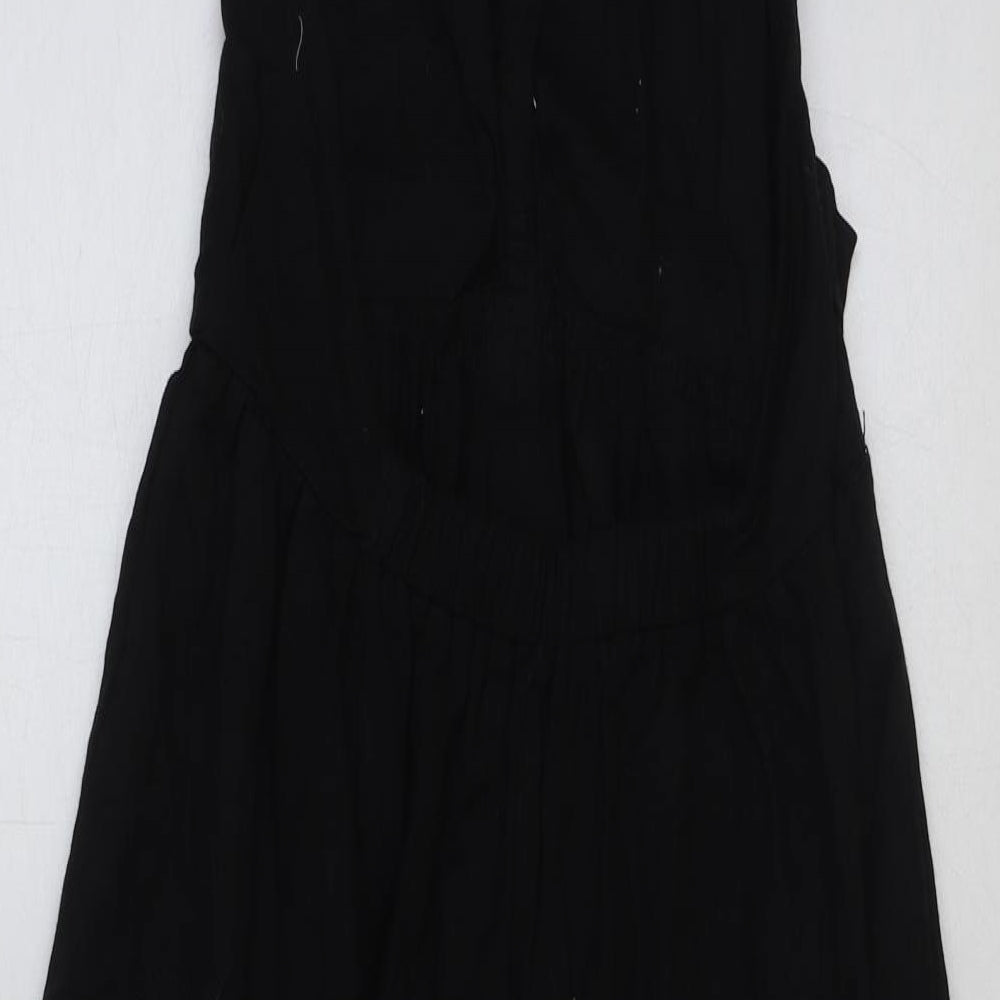 ASOS Womens Black Polyester Slip Dress Size 6 Halter Button