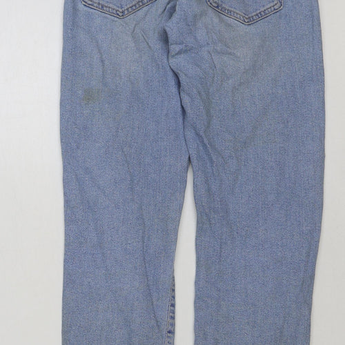 New Look Girls Blue Cotton Straight Jeans Size 10 Years Regular Button
