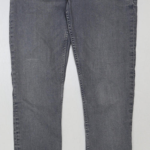 Zara Womens Grey Cotton Skinny Jeans Size 8 L29 in Regular Button
