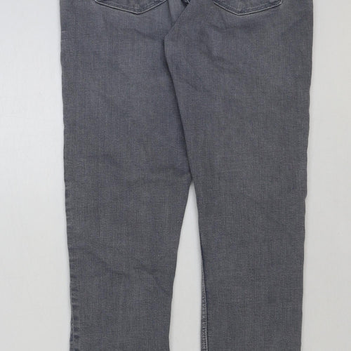 Zara Womens Grey Cotton Skinny Jeans Size 8 L29 in Regular Button