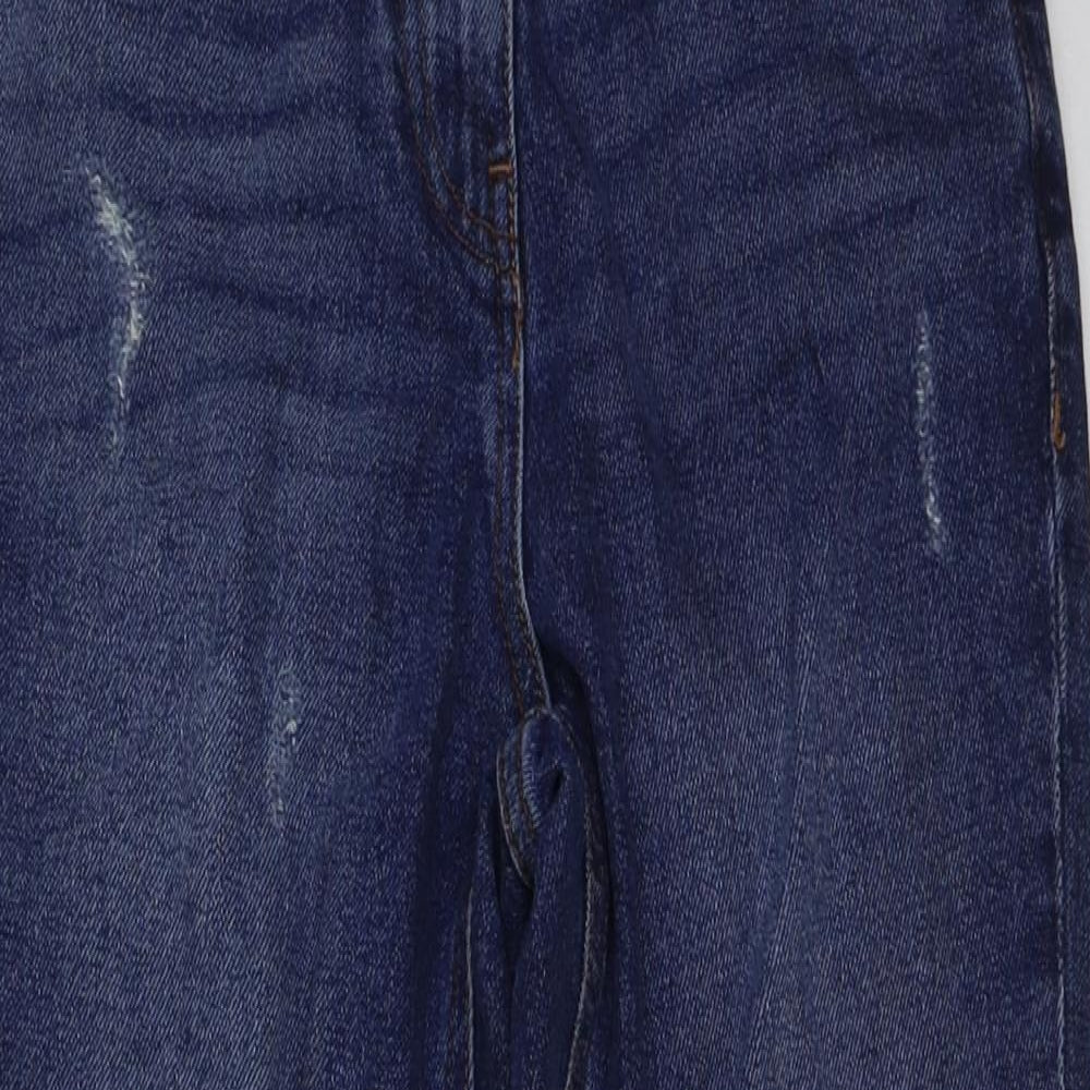 NEXT Womens Blue Cotton Straight Jeans Size 6 L25 in Regular Button