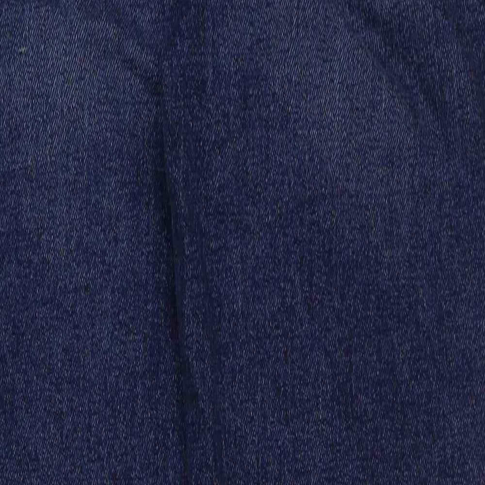 NEXT Womens Blue Cotton Straight Jeans Size 6 L25 in Regular Button
