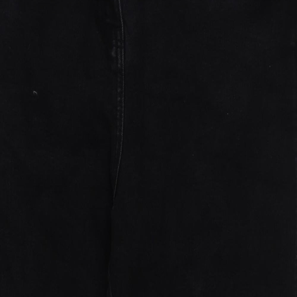 NEXT Womens Black Cotton Cropped Jeans Size 18 L25 in Regular Button